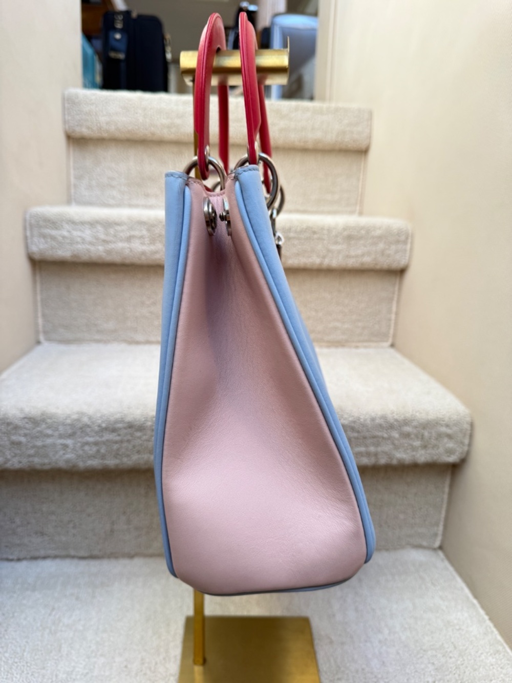 Christian Dior Smooth Calfskin Large Diorissimo Tote Tri-Color - Picture 10 of 10